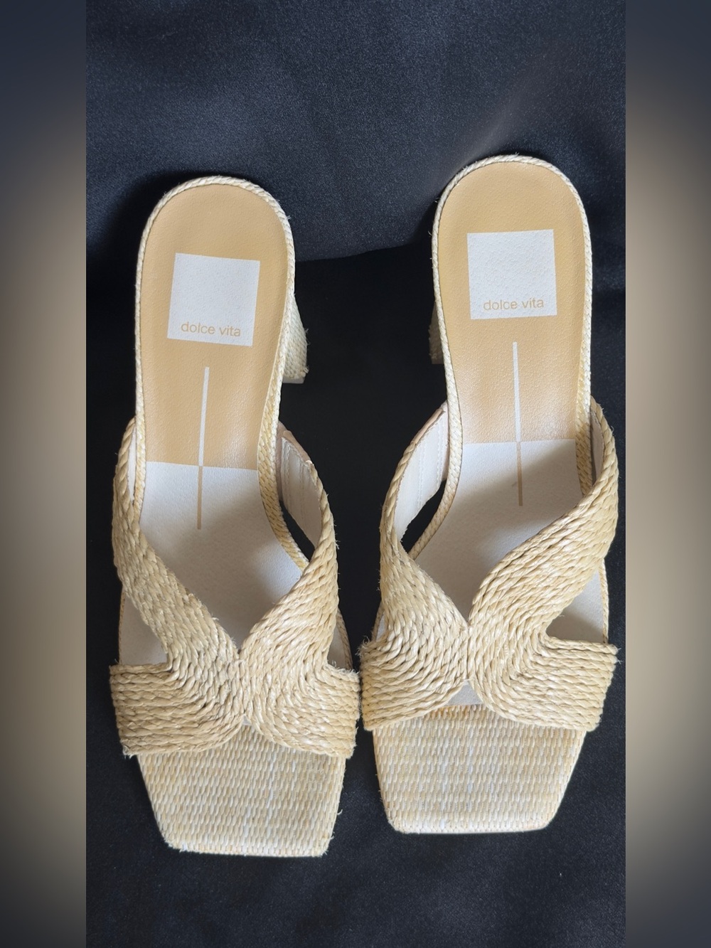 Dolce Vita Nitro Light Natural Raffia Braided Block Heel Sandals US SIZE 7